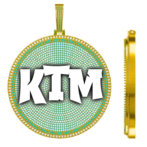 CUSTOM LETTER NECKLACE 3D BIG DISC