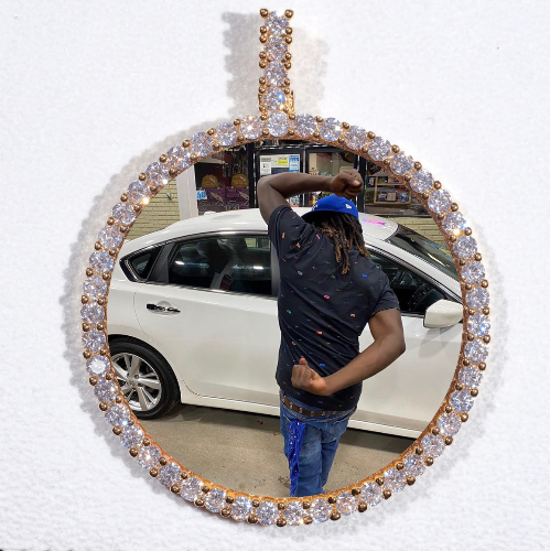 LARGE 3D CIRCLE CUSTOM PICTURE PENDANT