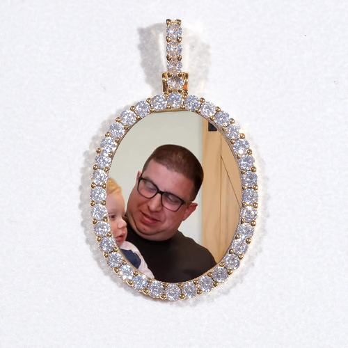 3D Oval Custom Picture Pendant