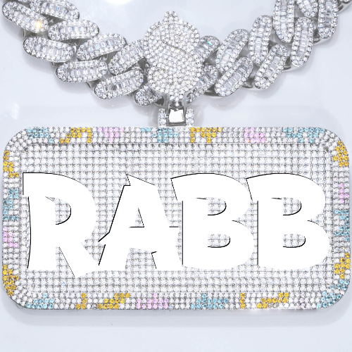 CUSTOM LETTER NECKLACE 3D COLORFUL SQUARE