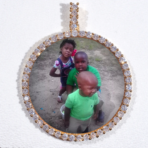 LARGE 3D CIRCLE CUSTOM PICTURE PENDANT