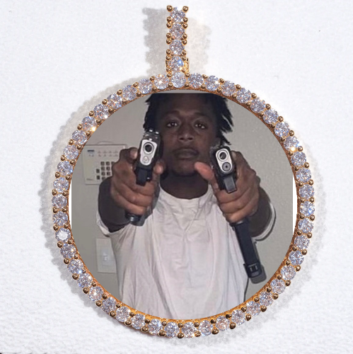 LARGE 3D CIRCLE CUSTOM PICTURE PENDANT