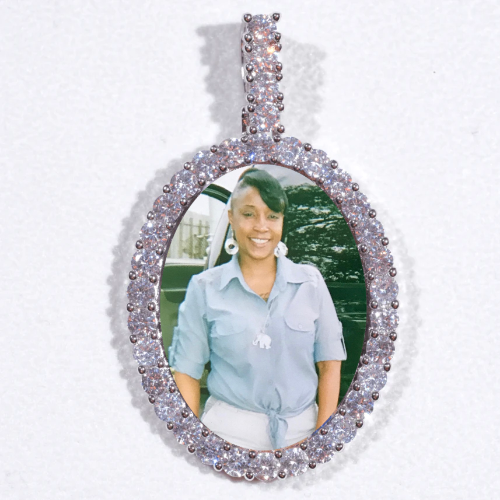 Large 3D Oval Custom Picture Pendant