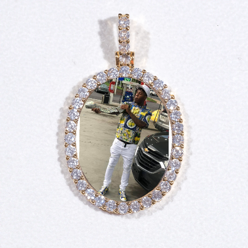 3D Oval Custom Picture Pendant