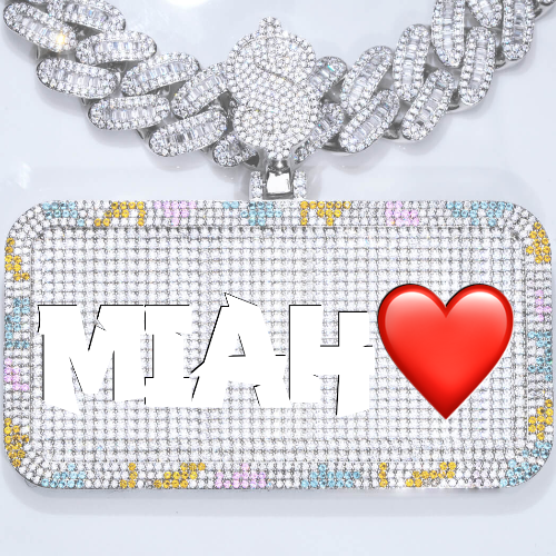 CUSTOM LETTER NECKLACE 3D COLORFUL SQUARE