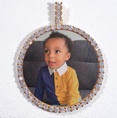 LARGE 3D CIRCLE CUSTOM PICTURE PENDANT