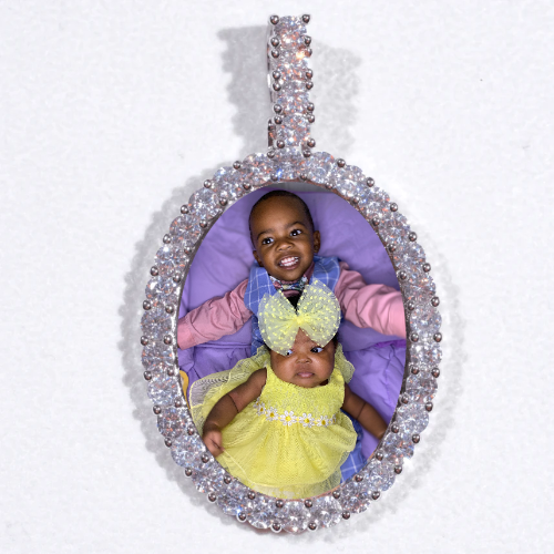 Large 3D Oval Custom Picture Pendant