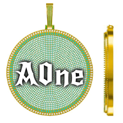 CUSTOM LETTER NECKLACE 3D BIG DISC