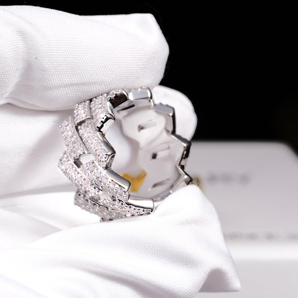 14MM Iced Prong Cuban Ring - The GUU Shop