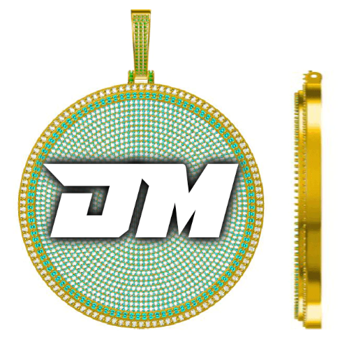 CUSTOM LETTER NECKLACE 3D BIG DISC