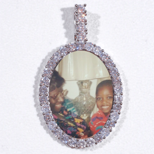 Large 3D Oval Custom Picture Pendant