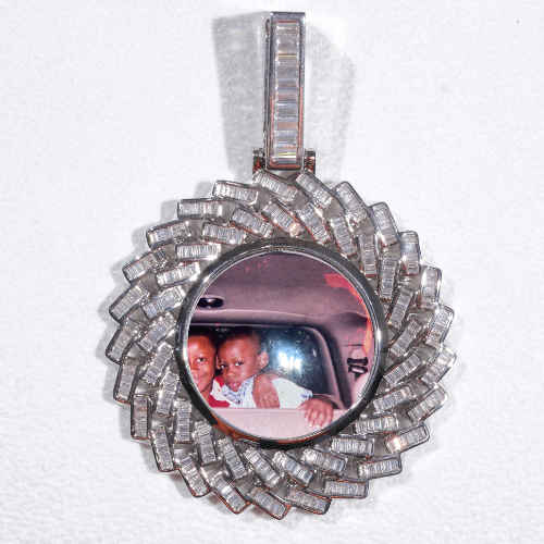 Large 3D Baguette Custom Picture Pendant