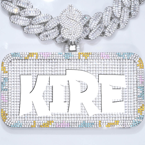 CUSTOM LETTER NECKLACE 3D COLORFUL SQUARE