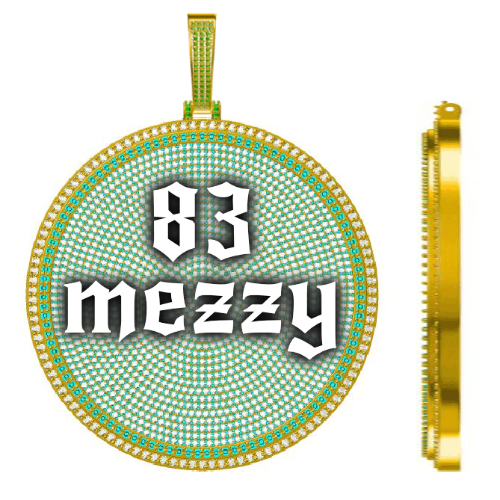 CUSTOM LETTER NECKLACE 3D BIG DISC