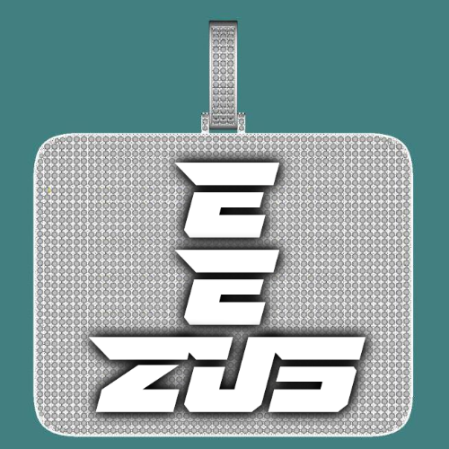 CUSTOM LETTER NECKLACE 3D BIG SQUARE