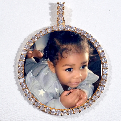 LARGE 3D CIRCLE CUSTOM PICTURE PENDANT