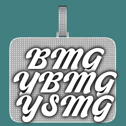 CUSTOM LETTER NECKLACE 3D BIG SQUARE