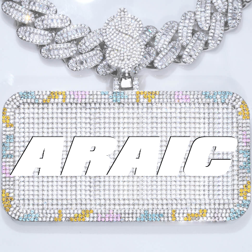 CUSTOM LETTER NECKLACE 3D COLORFUL SQUARE