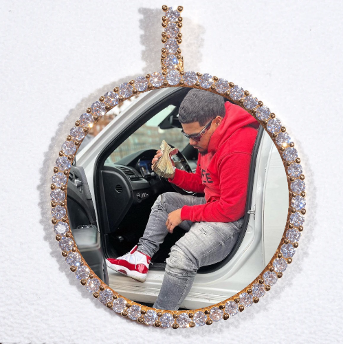 LARGE 3D CIRCLE CUSTOM PICTURE PENDANT