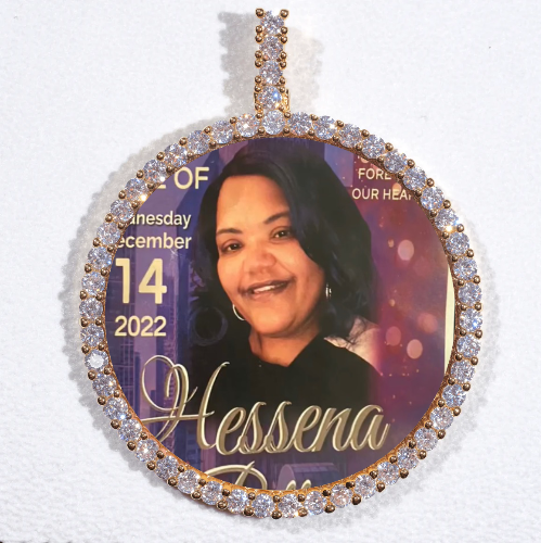 LARGE 3D CIRCLE CUSTOM PICTURE PENDANT