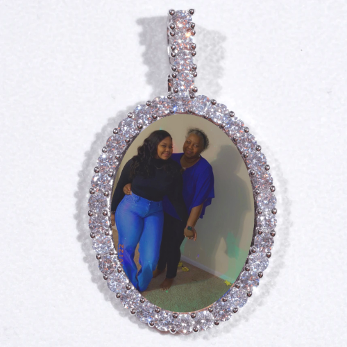 Large 3D Oval Custom Picture Pendant