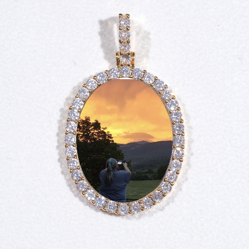 3D Oval Custom Picture Pendant