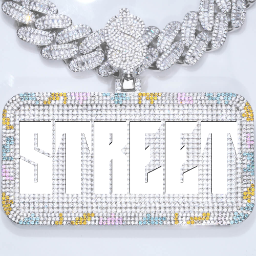 CUSTOM LETTER NECKLACE 3D COLORFUL SQUARE