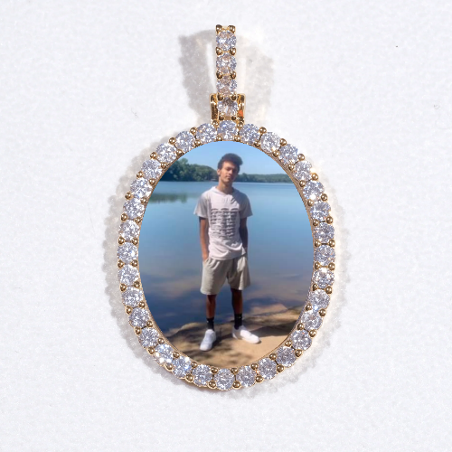 3D Oval Custom Picture Pendant