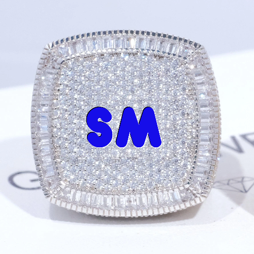 CUSTOM LETTER 3D ICED RING
