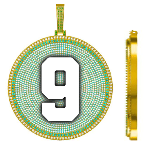 CUSTOM LETTER NECKLACE 3D BIG DISC