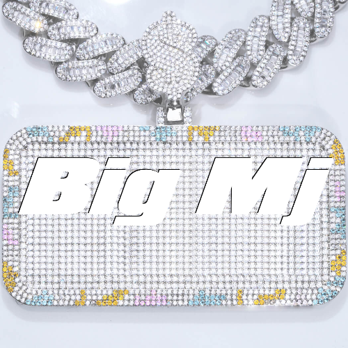 CUSTOM LETTER NECKLACE 3D COLORFUL SQUARE