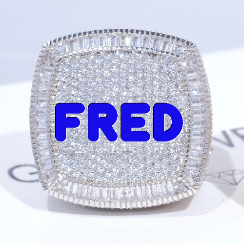 CUSTOM LETTER 3D ICED RING