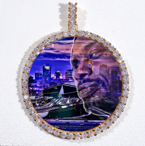 LARGE 3D CIRCLE CUSTOM PICTURE PENDANT