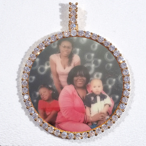 LARGE 3D CIRCLE CUSTOM PICTURE PENDANT