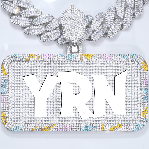 CUSTOM LETTER NECKLACE 3D COLORFUL SQUARE