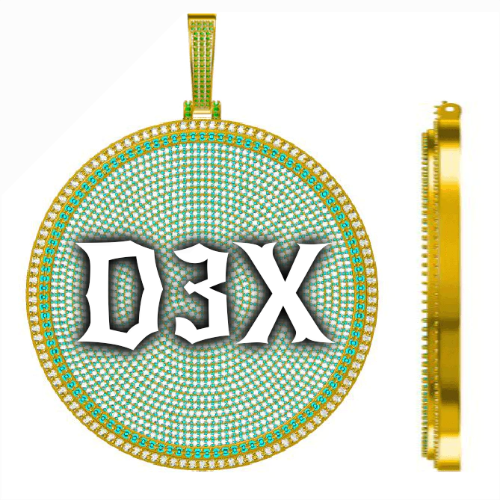 CUSTOM LETTER NECKLACE 3D BIG DISC