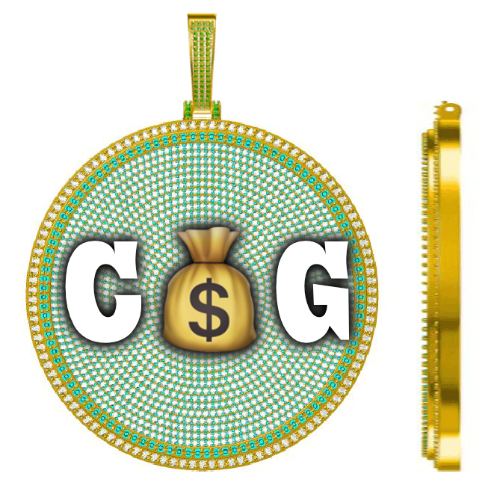 CUSTOM LETTER NECKLACE 3D BIG DISC