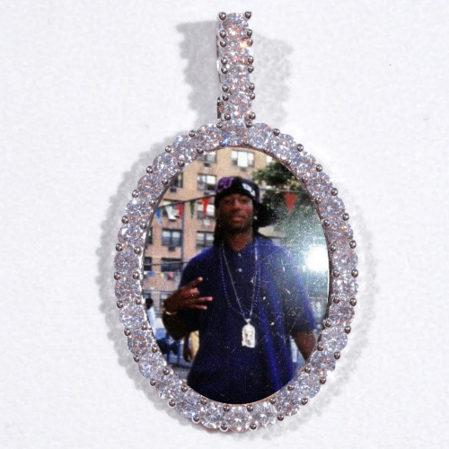 Large 3D Oval Custom Picture Pendant