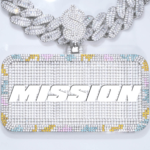 CUSTOM LETTER NECKLACE 3D COLORFUL SQUARE