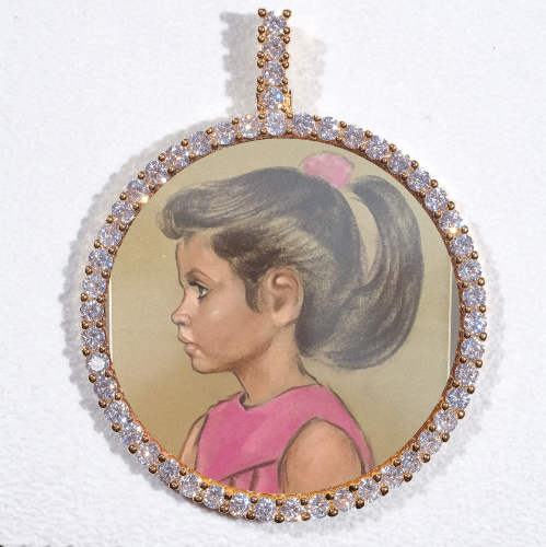 LARGE 3D CIRCLE CUSTOM PICTURE PENDANT