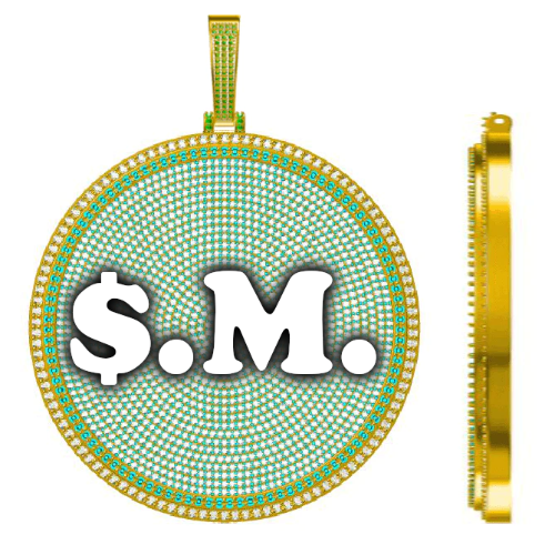 CUSTOM LETTER NECKLACE 3D BIG DISC