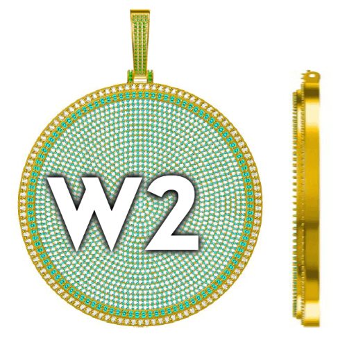 CUSTOM LETTER NECKLACE 3D BIG DISC