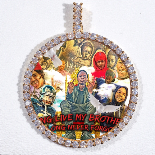 LARGE 3D CIRCLE CUSTOM PICTURE PENDANT