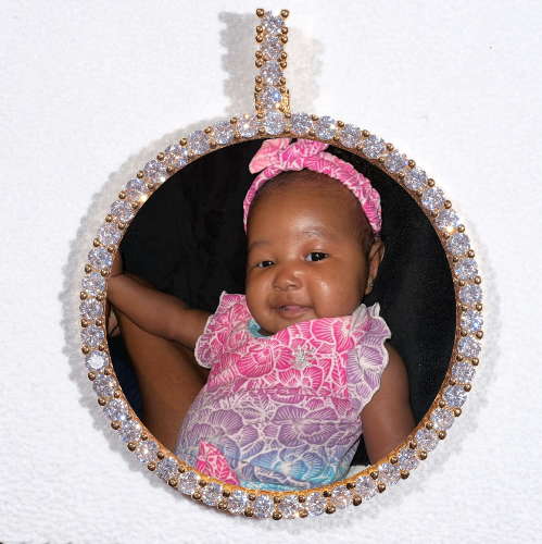 LARGE 3D CIRCLE CUSTOM PICTURE PENDANT