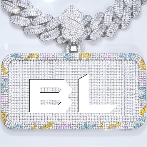 CUSTOM LETTER NECKLACE 3D COLORFUL SQUARE