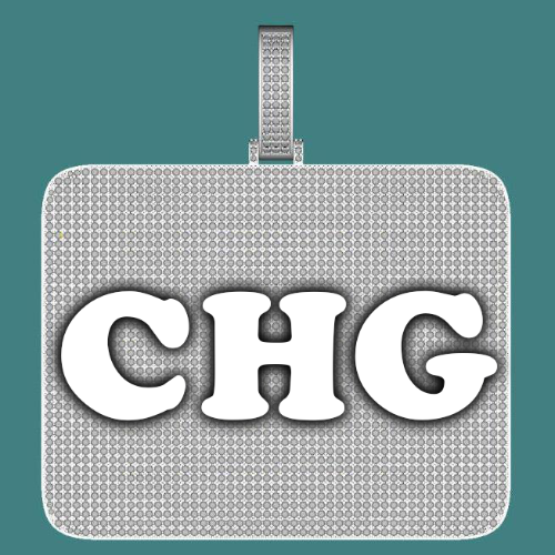 CUSTOM LETTER NECKLACE 3D BIG SQUARE