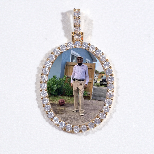 3D Oval Custom Picture Pendant