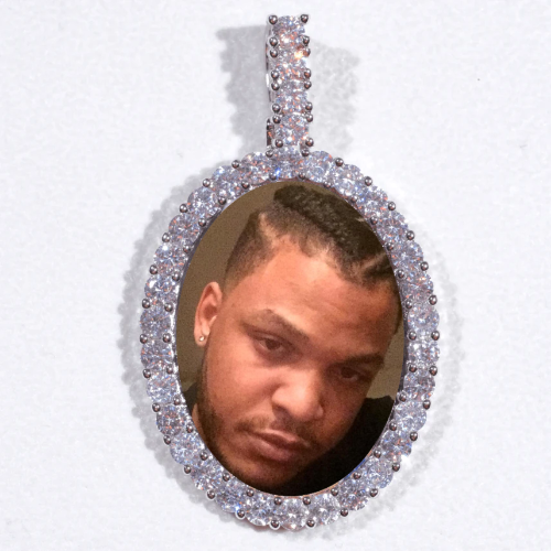 Large 3D Oval Custom Picture Pendant