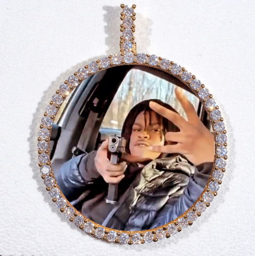 LARGE 3D CIRCLE CUSTOM PICTURE PENDANT