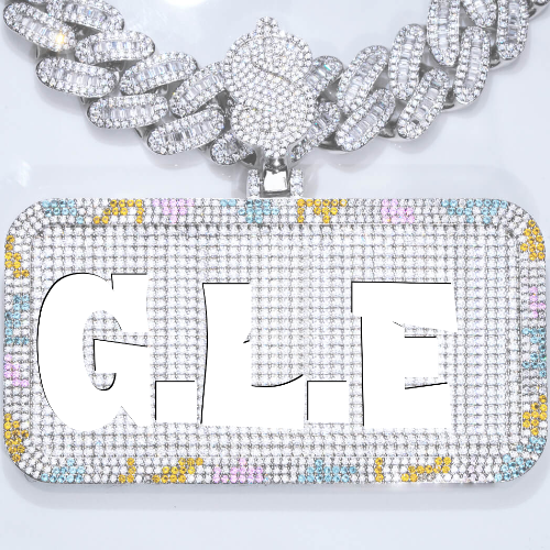 CUSTOM LETTER NECKLACE 3D COLORFUL SQUARE